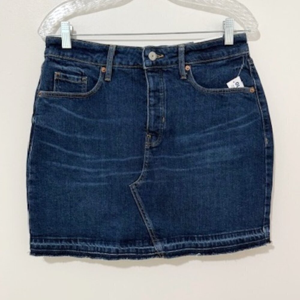 Old Navy High Rise Secret Smooth Pockets Blue Denim Skirt Women's Size 8